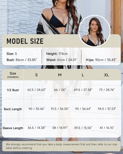 Bsubseach Striped Kimono for Women 2025 Swimsuit Coverup Boho Beach Cover Up Open Front Cardigan Summer Short Robe2