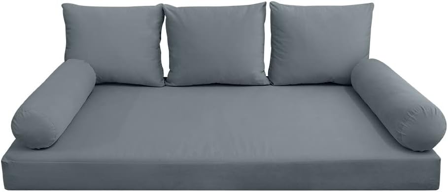 Prolinemax Style V3 Twin-XL Size Velvet Knife Edge Indoor Daybed Bolster Pillow Cushion Mattress Fitted Sheet |Cover ONLY| AD347