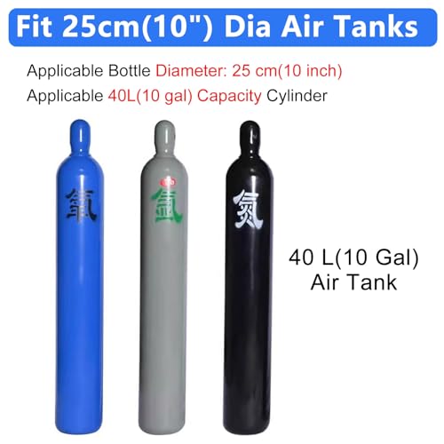Genérico Soporte para bombonas de Gas/Tanque de oxígeno. Soporte de Pared para bombonas de oxígeno y nitrógeno. Estante Fijo de Acero con Tornillos y Cadena de Seguridad (65 cm de Largo).