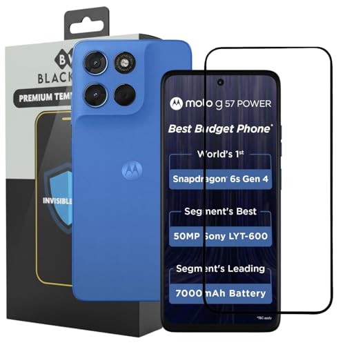 Image of Blackwik Tempered Glass Screen Protector for Moto G67 Power /Moto G57 Power 5G with Edge-To-Edge Protector Coverage | Easy Installation Kit (Black)