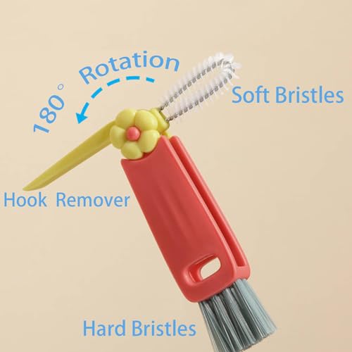 Image of 3 in 1 Cup Lid Cleaning Brush, Crevice Cleaning Brush for Water Bottle Gap, 2024 New Multifunctional Portable Straw Cleaner Brush Set(6Pcs)