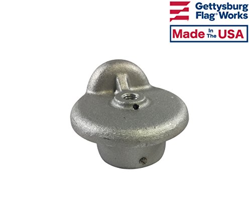 1.375" Single Pulley Cast Aluminum Cap Style Stationary Flagpole Pulley Truck, With Set Screws, Made In Usa #TOP1