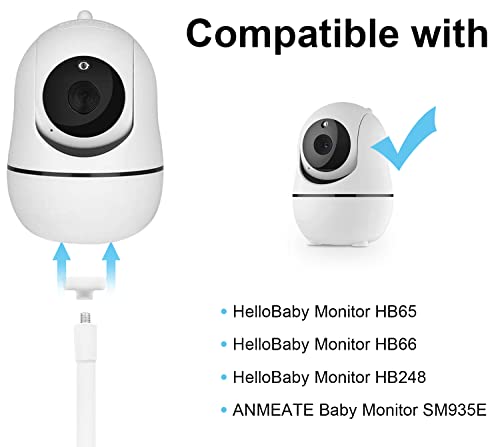 Baby Monitor Mount Compatible With Hellobaby Hb65/Hb66/Hb248,Anmeate Sm935E Baby Monitor Camera 15.7 Inches Flexible Clip Clamp Mount Long Gooseneck Arm, Baby Monitors Holder Without Tools #TOP4