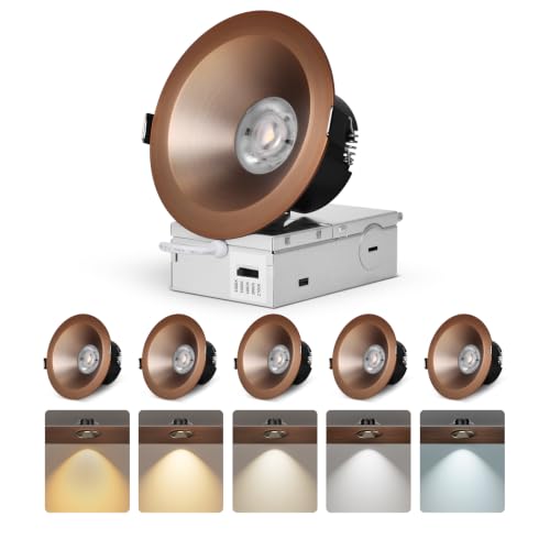 CycevSun Oil Rubbed Bronze 4 Inch Anti-Glare LED Recessed Lights, 6-Pack