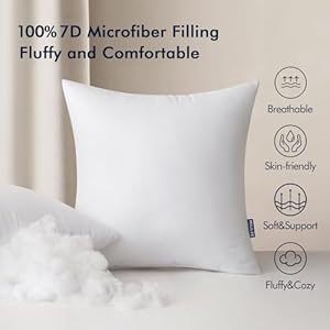 MIULEE Pack of 2 18x18 Inch Outdoor Pillow Inserts Waterproof Decorative Throw Pillow Insert, Square Lumbar Garden Pillow Form for Patio Sofa Couch MIULEE Pack of 2 18×18 Inch Outdoor Pillow Inserts Waterproof Decorative Throw Pillow Insert Square Lumbar Garden Pillow Form for Patio Sofa Couch