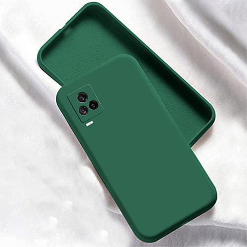 Image of A rtistque Liquid TPU Silicone Matte Shockproof Flexible with Camera Protection Soft Back Cover Case for IQOO 7 Legend - Green