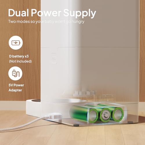 VOLUAS Automatic Cat Feeders - Timed Pet Feeder for Cats and Dogs with Dry Food Dispenser, Desiccant Bag, Programmable Portion Control, 4 Daily Meals, 10s Voice Recorder - Image 5