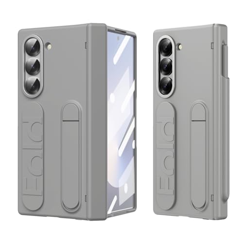 Coque Samsung Galaxy Z Fold 6 grise avec support et protection écran intégrale