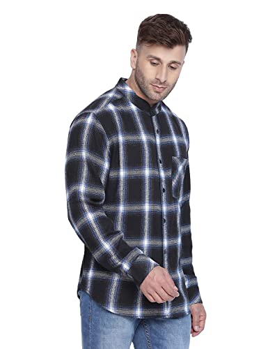 Image of oxolloxo Slassic Black Brush Check Men Shirt