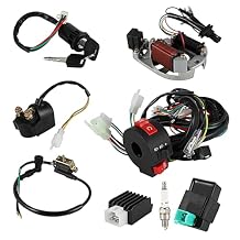 Electric Wiring Harness Relay Stator Coi Solenoid Spark Plug for 49cc 50cc 70cc 80cc 90cc 100cc 110cc 125cc ATV Taotao Coolster 4 Wheeler Quad Go Kart KLX Pit Bike Scooter