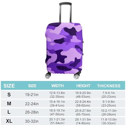 Purple Camouflage Travel Luggage Cover Suitcase Protector Baggage Covers for Men Women L2
