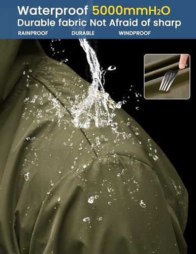 COOFANDY Men's Long Raincoat Ligtweight Rain Jacket Waterproof Outdoor Jackets with Hood - Image 4
