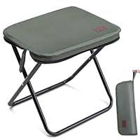 MOONCY Klapphocker Faltbar, 33×26,5×32cm Tragbarer Campinghocker Klappbar, Hält bis zu 120kg, Leichter Angelhocker für Wandern, Angeln und Draussen, Grün