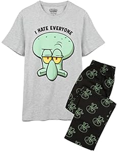 Spongebob Squarepants Herren Pyjamas Erwachsene Squidward PJs M