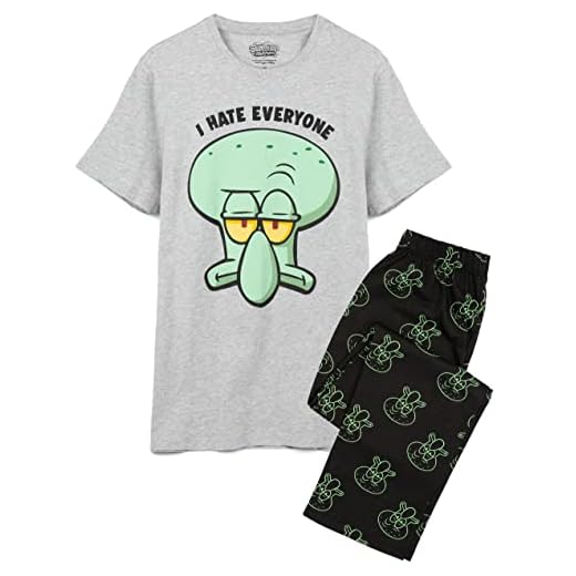 Spongebob Squarepants Herren Pyjamas Erwachsene Squidward PJs XXL