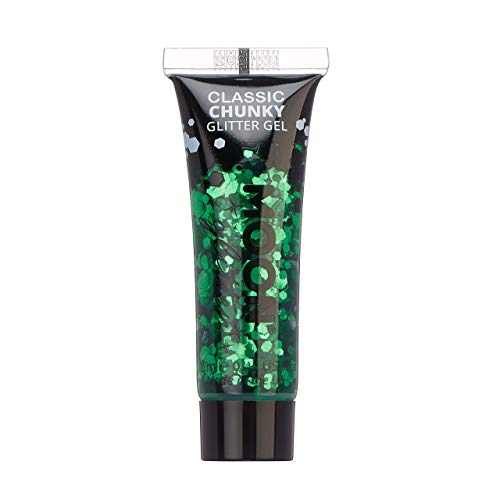 Gel mit klassischem grobkörnigen Glitter von Moon Glitter - 12ml - Grün - Glitzer Gesichtsfarbe