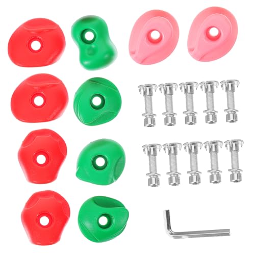 Yardwe 10 Sets Rock Climbing Indoor Climbing Frame Pull up Bar Final Holds Push Grappling Climbing Grip Bars Peg Board Climbing Harness Climbing Dome Rope Net Climbing Rocks Plastic