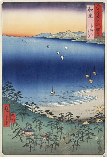 Pinturas Murales Carteles Retro Spiaggia di Takashi Hiroshige para Decoración Pared 60x90cm