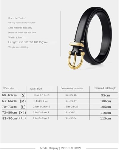 Belts for women, Waist Belt Women's Waist Belts Real Leather Belt Adjustable Fashionable Versatile Skirt Belt Alloy Pin Buckle(Brown,110CM)2