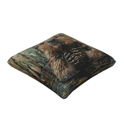 Housse de coussin castor idéale pour décoration de chalet et canapé cosy - 3