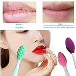 3 Pcs Lip Scrub Brush,Lip Scrubber Exfoliator,Double-Sided Silicone Lip Brush Tool for Men Women Lip Lightening, Lip Exfoliator Scrubber Tool for Dark Lips - Image 2