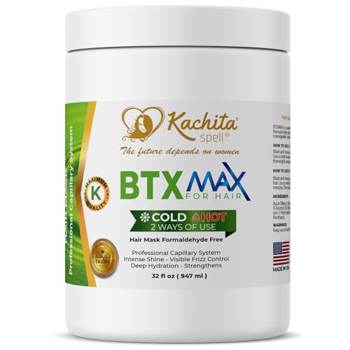 Kachita Spell BTXMAX Deep Conditioning Hair Mask for Dry & Damaged Hair Keratin & Argan Oil Treatment for Hydration Frizz Control & Softness Sulfate Free & Paraben Free 32oz