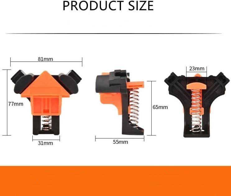 Angle Clamps for Wood, Angle Clamps 90 Degree Clamp Adjustable Angle Fixing Clips Picture Frame Corner Clamp Positioning Tool Suitable for Woodworking, Drilling and Cabinet Making