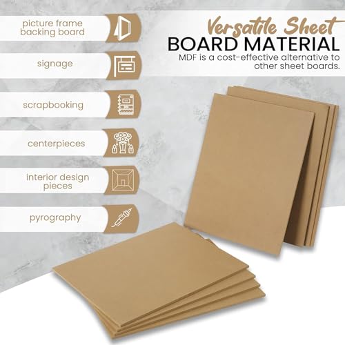 Image of ArtzFolio MDF Board 2.1mm Thick Cutout Sheets for DIY Art Craft Project | Unfinished Sides Engineered Wood Blanks for Paintings, Laser, Engraving | 20x20 inch (51x51 cms) | Pack of 5