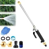 LUYJWZN Hydro Nozzle 3000 Psi, High Pressure Hose Nozzles with 2 Spray Tips, Hose Quick Connectors, Portable Power Washing, Hydronozzle Power (Black, Standard（Without Extension Tube）)