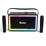 Karaoke Machine 2 Wireless Microphones (New Model) Party Speaker. High Power 110W. Colour Lights. For Party, Home, Outdoors, Travel