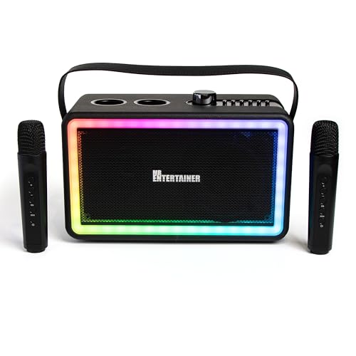 Image of Karaoke Machine 2 Wireless Microphones (New Model) Party Speaker. High Power 110W. Colour Lights. For Party, Home, Outdoors, Travel