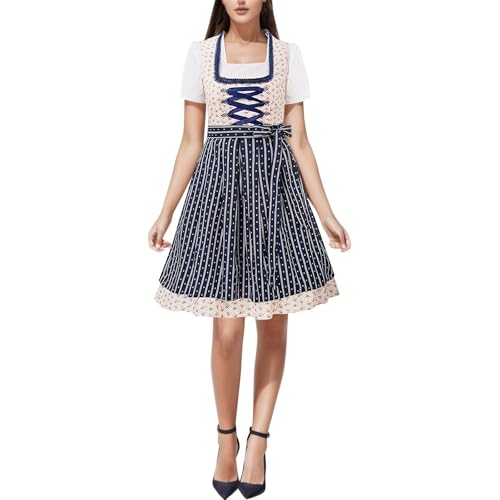 Fête de la bière bavaroise : robe Dirndl avec laçage poitrine ajustable pour silhouette parfaite