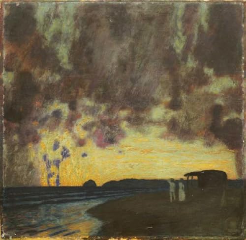 Affiche impression sur toile coucher de soleil décor salon 60x90cm