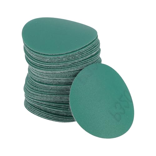 TUCKBOLD Car Sanding Discs 2inch 320 Grit Abrasion Resistance | Round Hook and Loop Sandpaper Green 50 Pcs