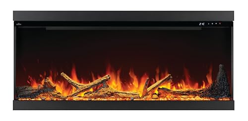 Astound 50 FlexMount Electric Fireplace - NEFL50AB - 50-Inch, Flexible Installation, Built-in or Wall Hanging, Realistic Flames, Wi-Fi Enabled, Voice or App Control, Included Logs and Woodland Kit