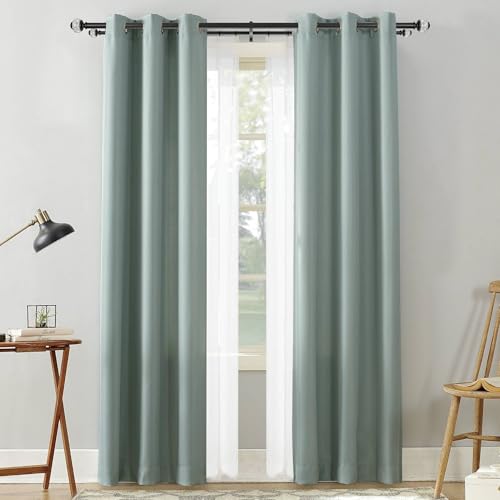 Double Curtain Rods 72 to 144 Inches(3-6 Feet) with Solid Aluminum Alloy Brackets, 1” Front and 5/8” Back Telescoping Drapery Rod for Windows, Heavy Duty Decorative Curtain Rods, Matte Black by Vimayta - Image 7