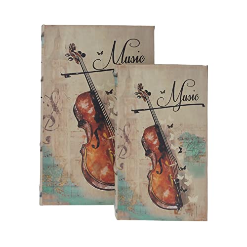 KEYHOMESTORE - Paar Boxen mit Violine; ideal als Schmuckschatulle; Dekoration für Zuhause und Büro Cover