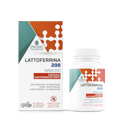 Lattoferrina 200 Immuno - Integratore Alimentare - Sostegno al Sistema Immunitario e alle Difese dell'Organismo, Ideale per Tutta la Famiglia - 30 capsule