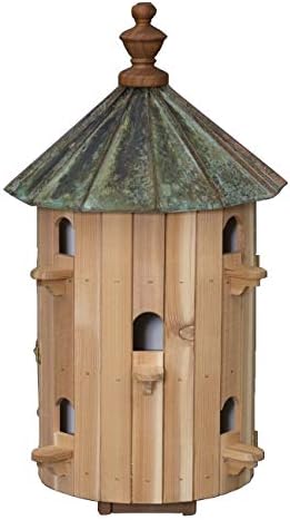 26" Cedar Birdhouse - 10 Room Patina Copper Top Finch Bird Condo House Amish Handcrafted in Lancaster Pennsylvania USA