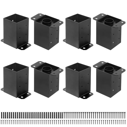 4x4 post base brackets, 8pcs, heavy-duty steel
