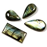 Steinname: Labradorit. Gems & JewelsHub Labradorit Edelstein natürlicher Cabochon 4 Stück Großhandel Lot 152,1 ct LBF16