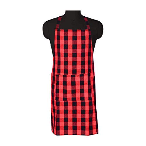 Alakazam Ephemeral Waterproof Cotton Kitchen Apron with Front Pocket (Color May Vary) Set of 1