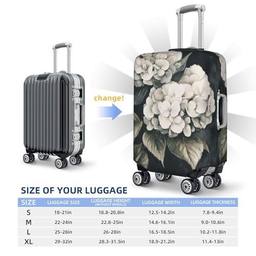 Vintage Botanical Hydrangea Flowers Elastic Travel Luggage Covers Dustproof Scratch-Resistant Suitcase Protector Fit 22-24 Inch4