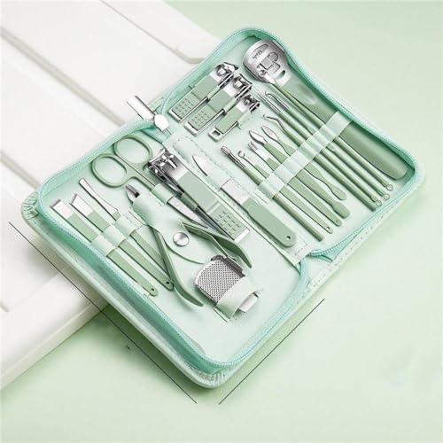 Zestaw obcinaczy do paznokci – zestaw do pedicure ze stali nierdzewnej z obcinaczami, nożyczkami i narzędziami kosmetycznymi, do pielęgnacji dłoni, stóp, twarzy i uszu