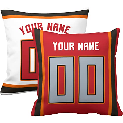 Image of ANTKING Throw Pillow 2 Pack with Custom Name and Number Personalized Gift for Men Women Boys