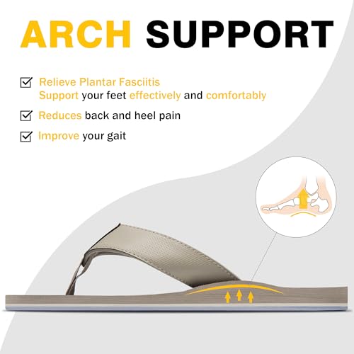 Arch Support Flip Flops for Men - Beach Sandals with Comfortable Cushioning2