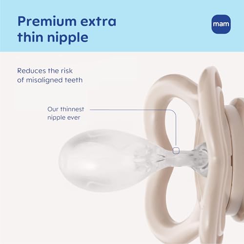Image of MAM Supreme Baby Pacifier, 16+ Mths, Premium Extra Thin Nipple, 2 Count (Pack of 12)