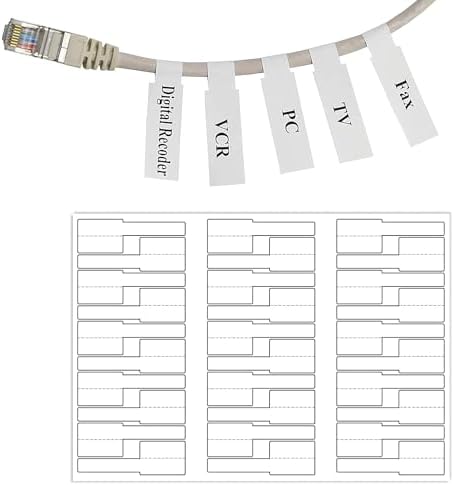 True-Ally 240 PCS Cable Labels, White Color Waterproof Cable Tags Wire Labels for Cable Management, Cord Labels Can Write On, Self Adhesive Wire Labels Easy Handwriting. Cable Organiser