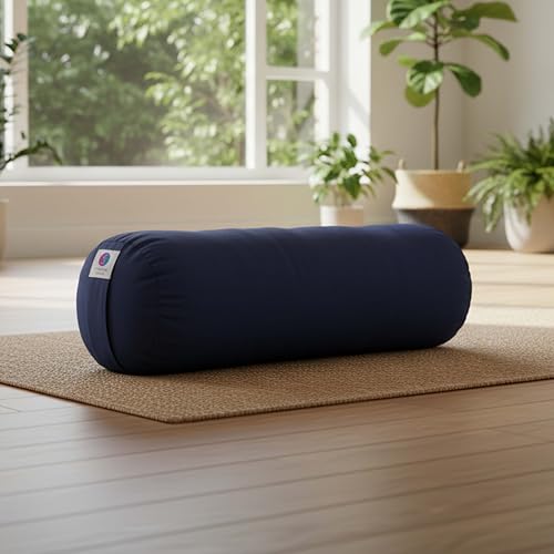 Image of Streetup India Yoga Bolster for Iyengar Yoga With Premium Cotton Washable Cover (Blue, Standard)