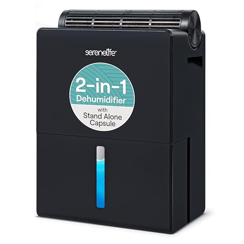 SereneLife 2-in-1 Portable Dehumidifier Removable Cylinder